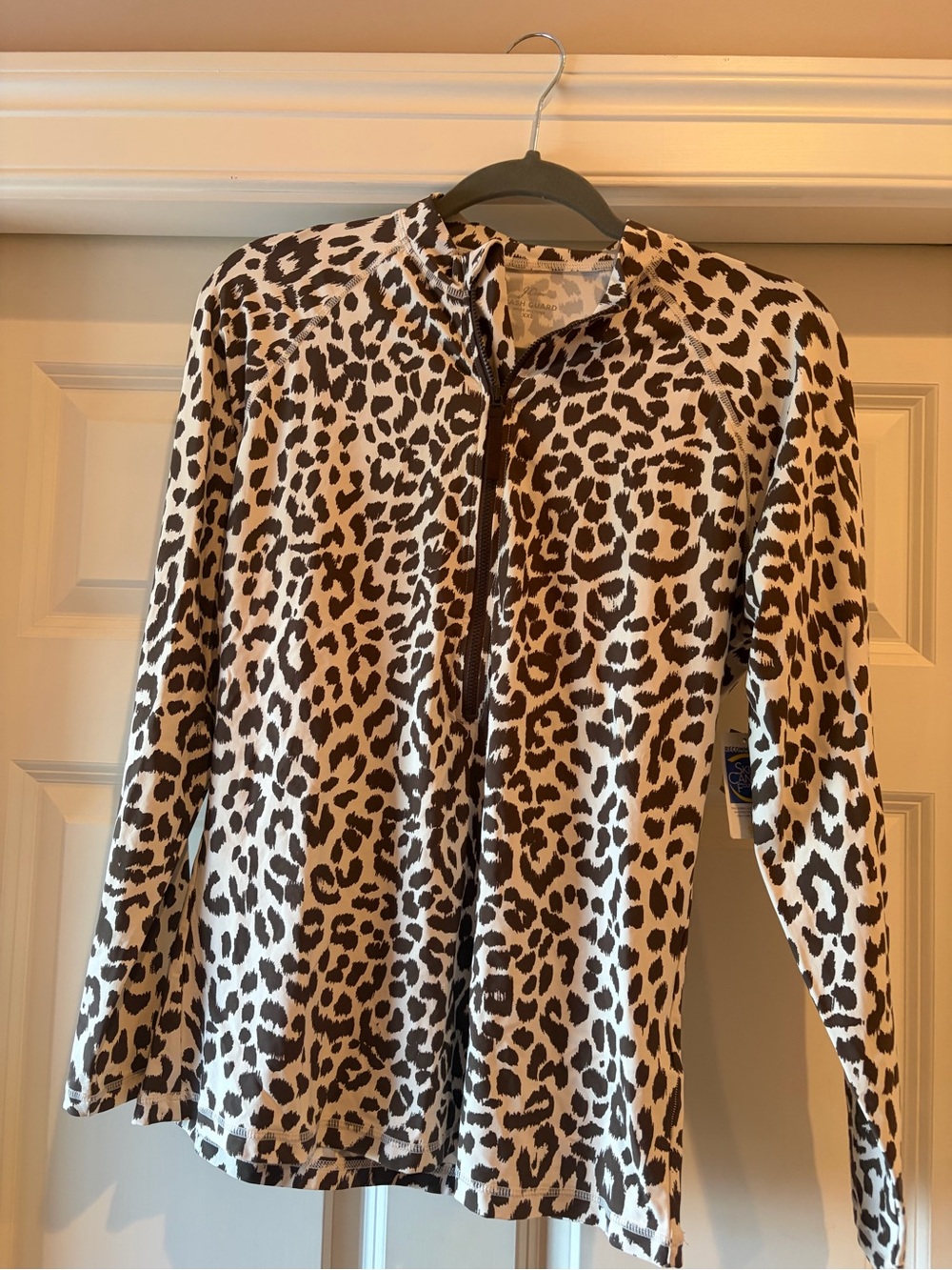 J.Crew Leopard Swim Top Rash Guard